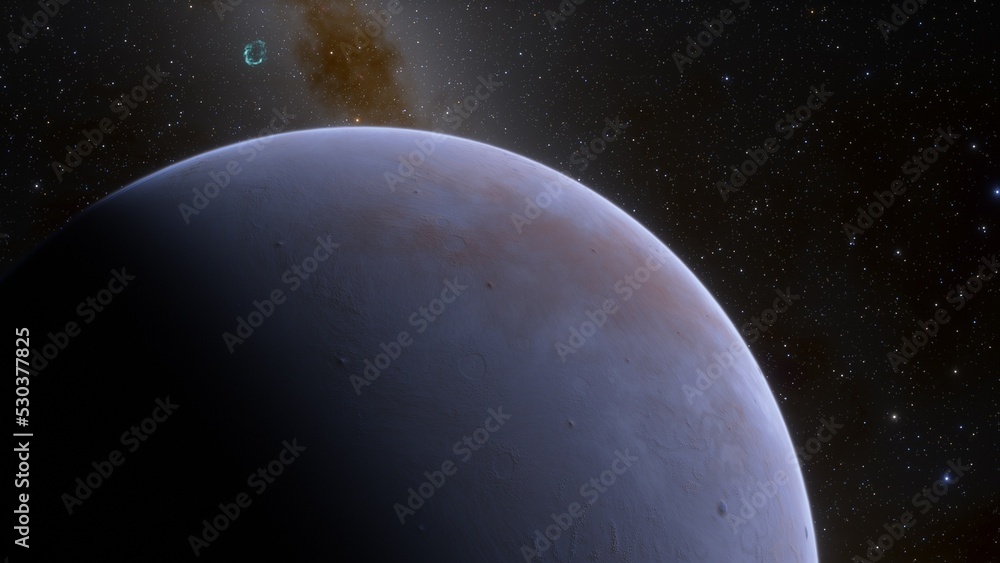 super-earth planet, realistic exoplanet, planet suitable for colonization, earth-like planet in far space, planets background 3d render
super-earth planet, realistic exoplanet, planet suitable for colonization, earth-like planet in far space, planets background 3d render
