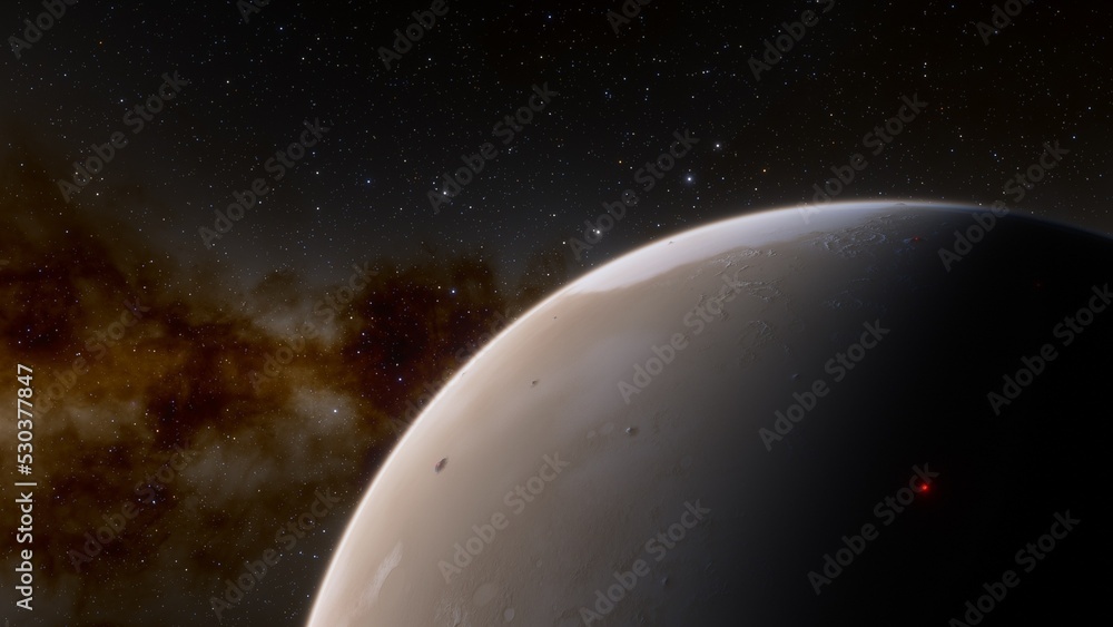 super-earth planet, realistic exoplanet, planet suitable for colonization, earth-like planet in far space, planets background 3d render
super-earth planet, realistic exoplanet, planet suitable for colonization, earth-like planet in far space, planets background 3d render