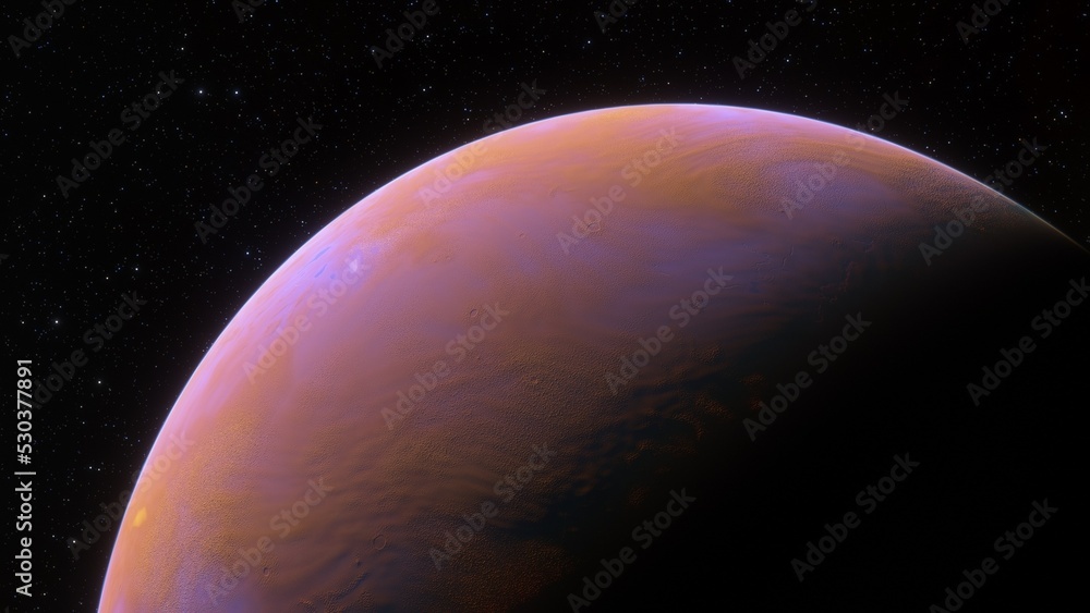 Naklejka premium super-earth planet, realistic exoplanet, planet suitable for colonization, earth-like planet in far space, planets background 3d render 