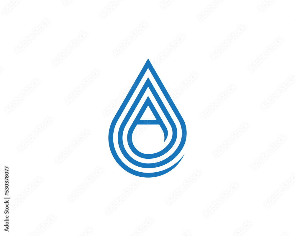 Initial Letter A Water Drop Logo Concept symbol sign icon Element Design Line Art Style. Aqua, Natural, Droplet Logotype. Vector illustration template Initial Letter A Water Drop Logo Concept symbol sign icon Element Design Line Art Style. Aqua, Natural, Droplet Logotype. Vector illustration template
