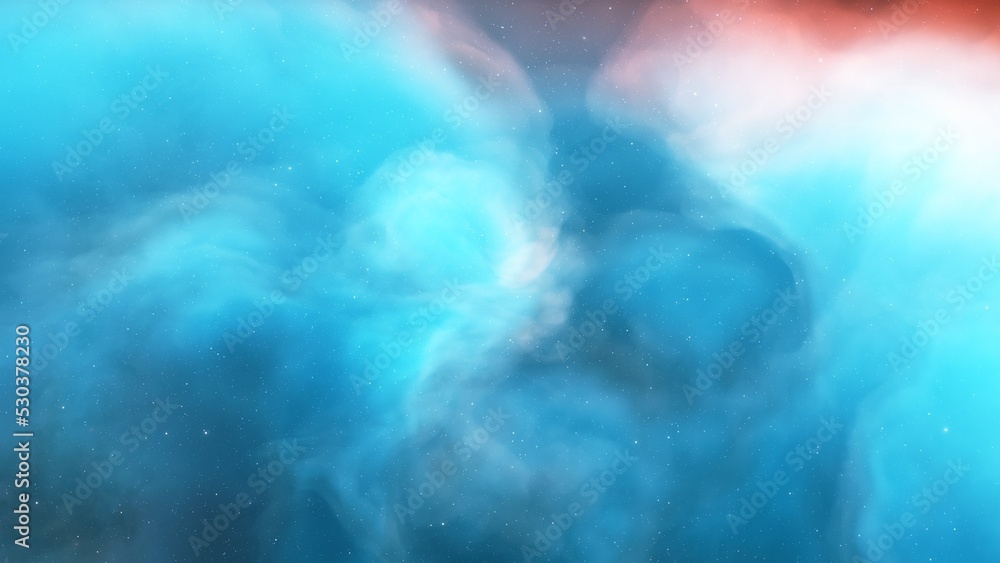 Deep space nebula with stars. Bright and vibrant Multicolor Starfield Infinite space outer space background with nebulas and stars. Star clusters, nebula outer space background 3d render
