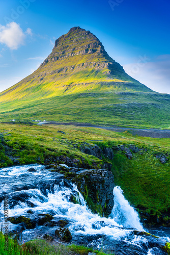 Kirkjufell mountain in Iceland - HDR photograph photo