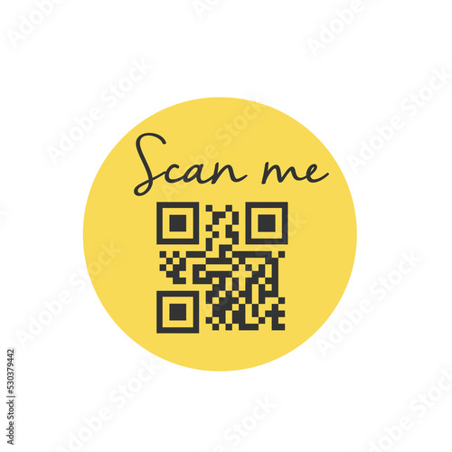 QR code for smartphone. Inscription scan me with smartphone icon. Qr code for payment.