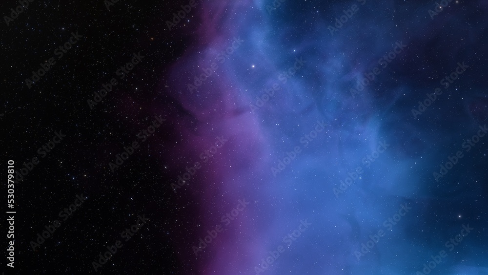 Fototapeta premium Deep space nebula with stars. Bright and vibrant Multicolor Starfield Infinite space outer space background with nebulas and stars. Star clusters, nebula outer space background 3d render 