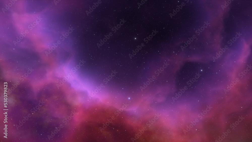 Deep space nebula with stars. Bright and vibrant Multicolor Starfield Infinite space outer space background with nebulas and stars. Star clusters, nebula outer space background 3d render
