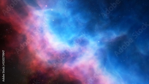 Deep space nebula with stars. Bright and vibrant Multicolor Starfield Infinite space outer space background with nebulas and stars. Star clusters, nebula outer space background 3d render 