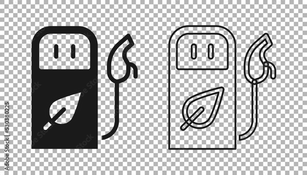 Black Petrol or gas station icon isolated on transparent background. Car fuel symbol. Gasoline pump. Vector Black Petrol or gas station icon isolated on transparent background. Car fuel symbol. Gasoline pump. Vector