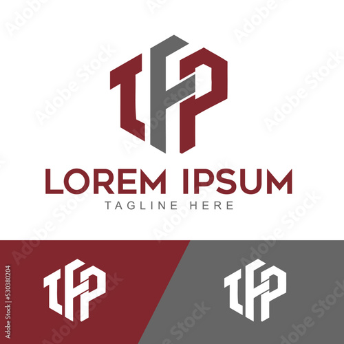 TFP Capital Letter Hexacon Shape Logo Template 