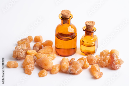Schilderij op canvas Frankincense or olibanum aromatic resin isolated on white background used in incense and perfumes
