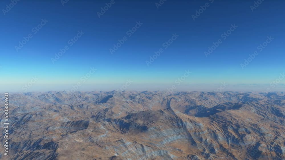 Aerial fly over martian red planet landscape
Aerial fly over martian red planet landscape