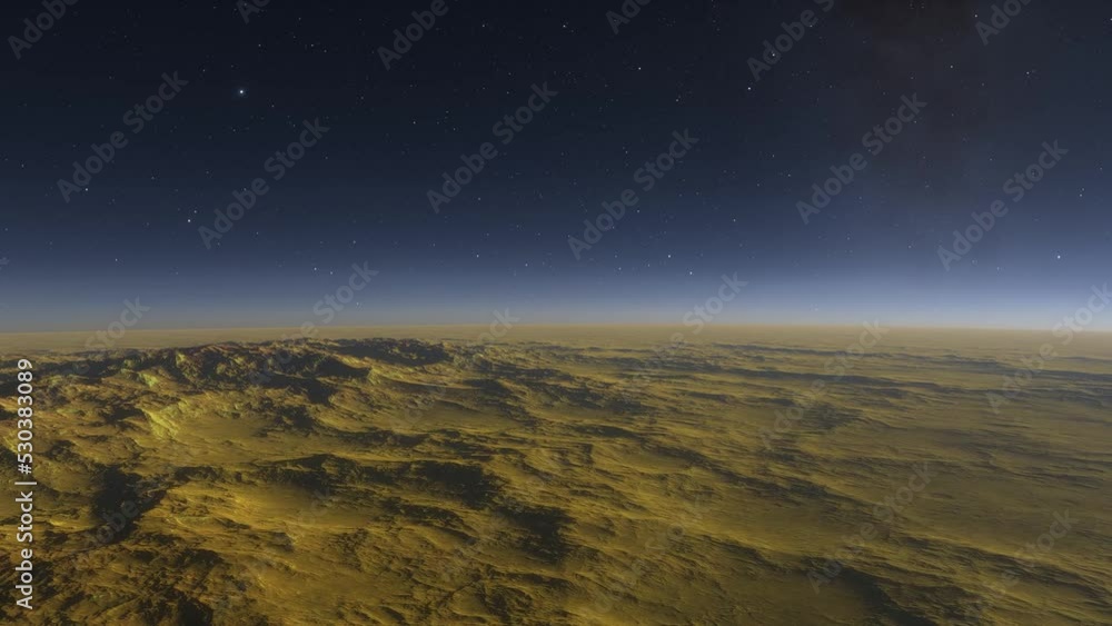 Misty Alien Planet. The rocky desert is covered with thick pink fog
Misty Alien Planet. The rocky desert is covered with thick pink fog