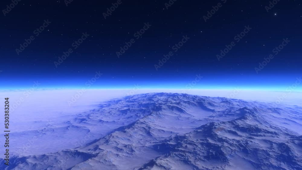 Misty Alien Planet. The rocky desert is covered with thick pink fog
Misty Alien Planet. The rocky desert is covered with thick pink fog