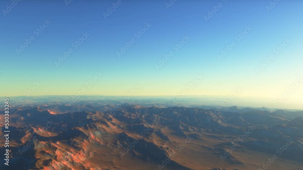 Misty Alien Planet. The rocky desert is covered with thick pink fog
Misty Alien Planet. The rocky desert is covered with thick pink fog