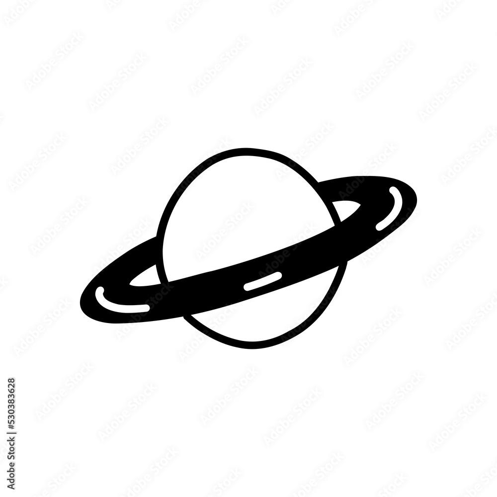 Planet with a ring. Saturn or Jupiter, Uranus or Neptune. Black and white vector illustration in doodle style isolated. Space. Universe Planet with a ring. Saturn or Jupiter, Uranus or Neptune. Black and white vector illustration in doodle style isolated. Space. Universe