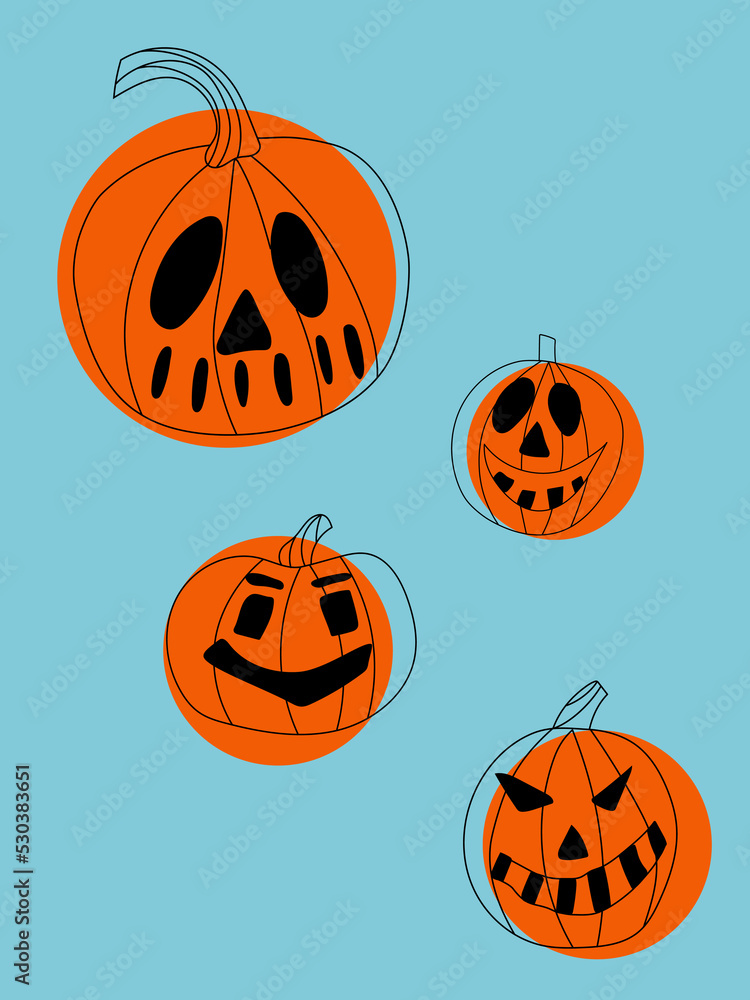 Halloween poster with elements in doodle style drawn by hand. Halloween poster with elements in doodle style drawn by hand.