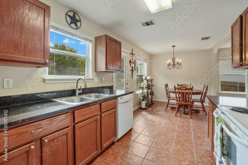 White kitchen design in new luxurious home