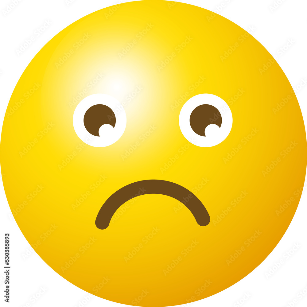 Fototapeta premium Emoticons, Round abstract comic Faces. Social media icons. Yellow character Emoji , Cartoon style, png file.