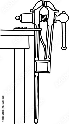 measuring and testing instruments, locksmith's anf fitter's tools bench vice in vectors