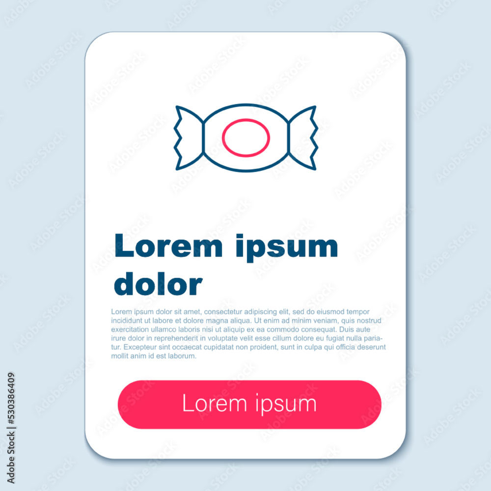 Line Candy icon isolated on grey background. Happy Halloween party. Colorful outline concept. Vector Line Candy icon isolated on grey background. Happy Halloween party. Colorful outline concept. Vector