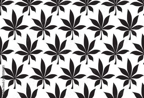 Cannabis cartoon illustration. Hemp pattern seamless vector illustration. Marijuana background