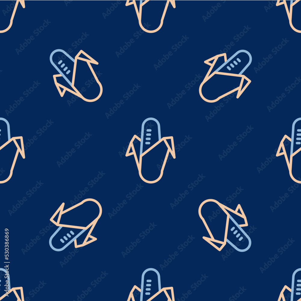 Line Corn icon isolated seamless pattern on blue background. Vector Line Corn icon isolated seamless pattern on blue background. Vector