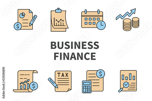 Business finance icons set . Business finance pack symbol vector elements for infographic web