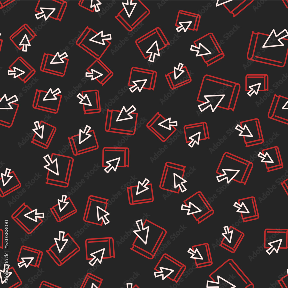 Line Online book icon isolated seamless pattern on black background. Internet education concept, e-learning resources, distant online courses. Vector Line Online book icon isolated seamless pattern on black background. Internet education concept, e-learning resources, distant online courses. Vector