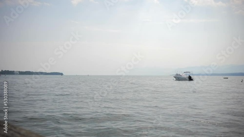 Lake Leman view at Nyon, Switzerland photo