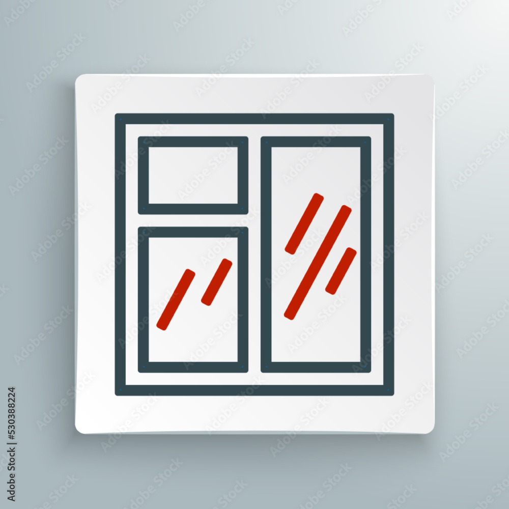 Line Window in room icon isolated on white background. Colorful outline concept. Vector Line Window in room icon isolated on white background. Colorful outline concept. Vector