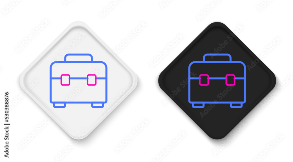 Line Toolbox icon isolated on white background. Tool box sign. Colorful outline concept. Vector Line Toolbox icon isolated on white background. Tool box sign. Colorful outline concept. Vector