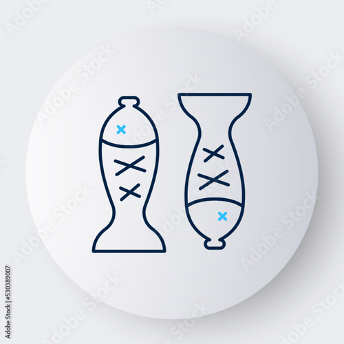 Line Served fish on a plate icon isolated on white background. Colorful outline concept. Vector