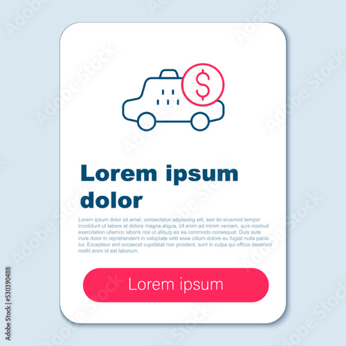 Line Taximeter device icon isolated on grey background. Measurement appliance for passenger fare in taxi car. Colorful outline concept. Vector
