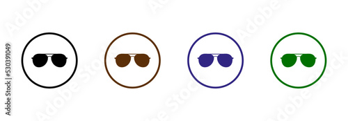 Glasses. Sunglasses. Vector image.