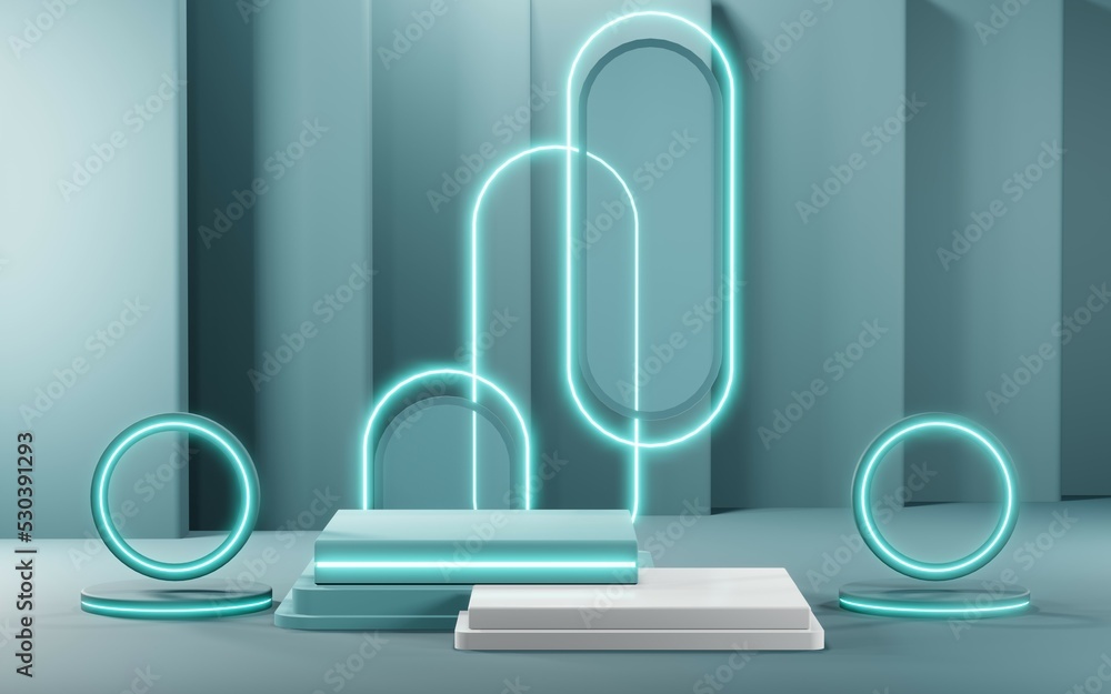 3D rendering of blank product background for cream cosmetics Modern blue pastel podium background 3D rendering of blank product background for cream cosmetics Modern blue pastel podium background