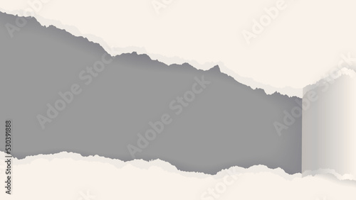 Vector torn paper. Vector banner with tear paper effect. Sizable, editable template.