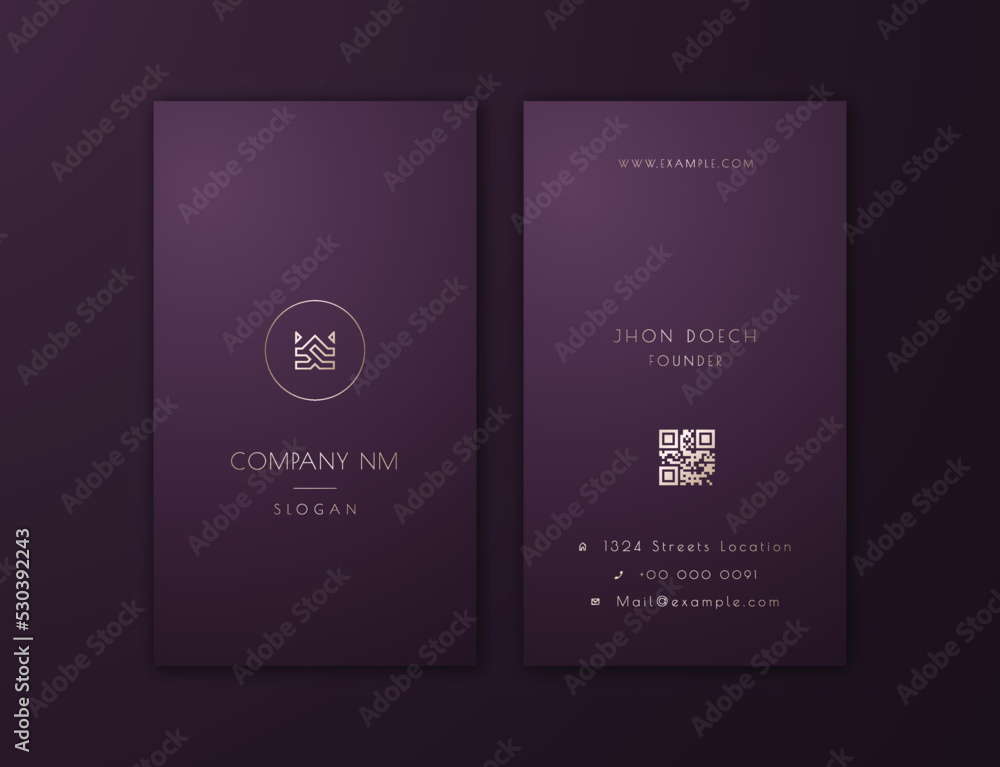 Naklejka premium Luxury Vertical Business Card Template