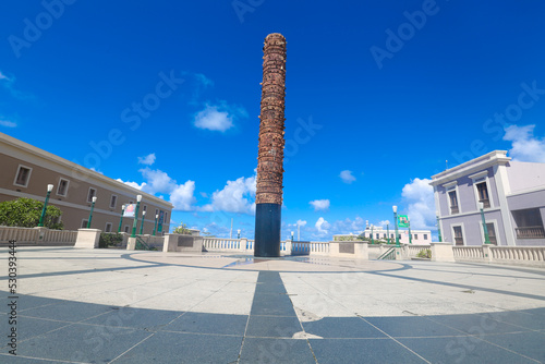 Totem, Plaza V Centenario (Plaza of the Fifth Centenary), Old San Juan, Puerto Rico photo