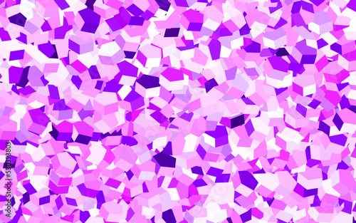 Light Purple  Pink vector background with set of hexagons.