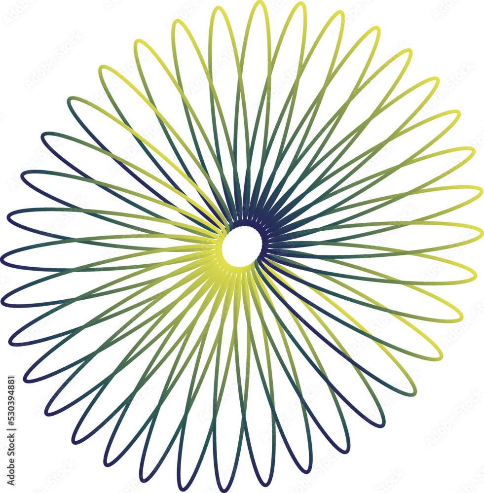 Obraz premium Colored spiral art in the form of circle. 3D geometry. Vector geometric fractal element.