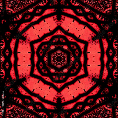 Fractal geometric abstract mandala symbol