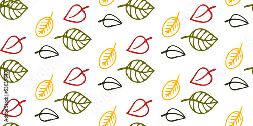Seamless vector pattern colorful autumn leaves. Great for textiles and paper.
