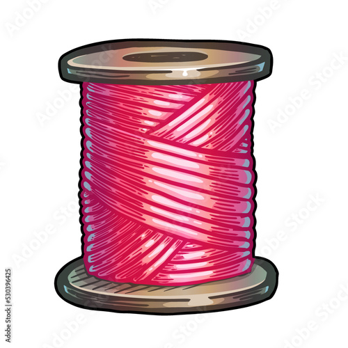 A spool of sewing thread vector illustration isolated on white background
