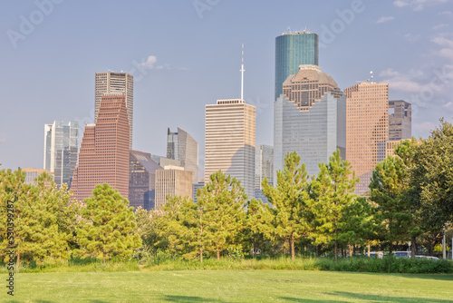 Houston Skyline from Buffalo Bayou Park in the Afternoon © Hanyun