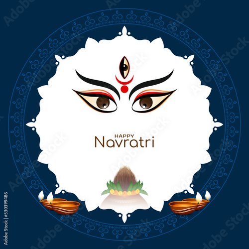 Beautiful Durga Puja and Happy navratri Indian festival decorative background