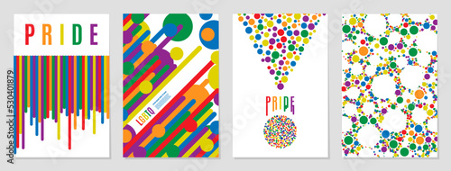 Lgbtq rainbow flag freedom community, pride pattern on white background, colorful cover illustration.