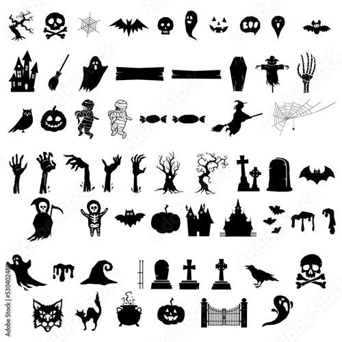 vector set of halloween icons