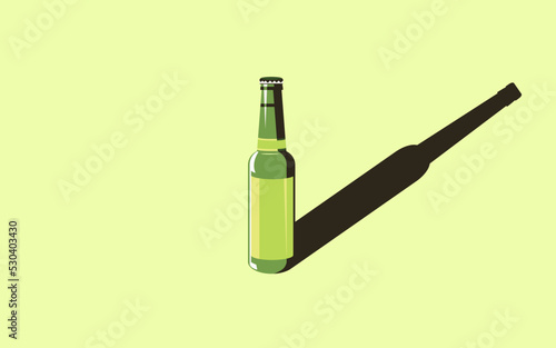 Vector illustration of a bottle of beer in a minimal style.