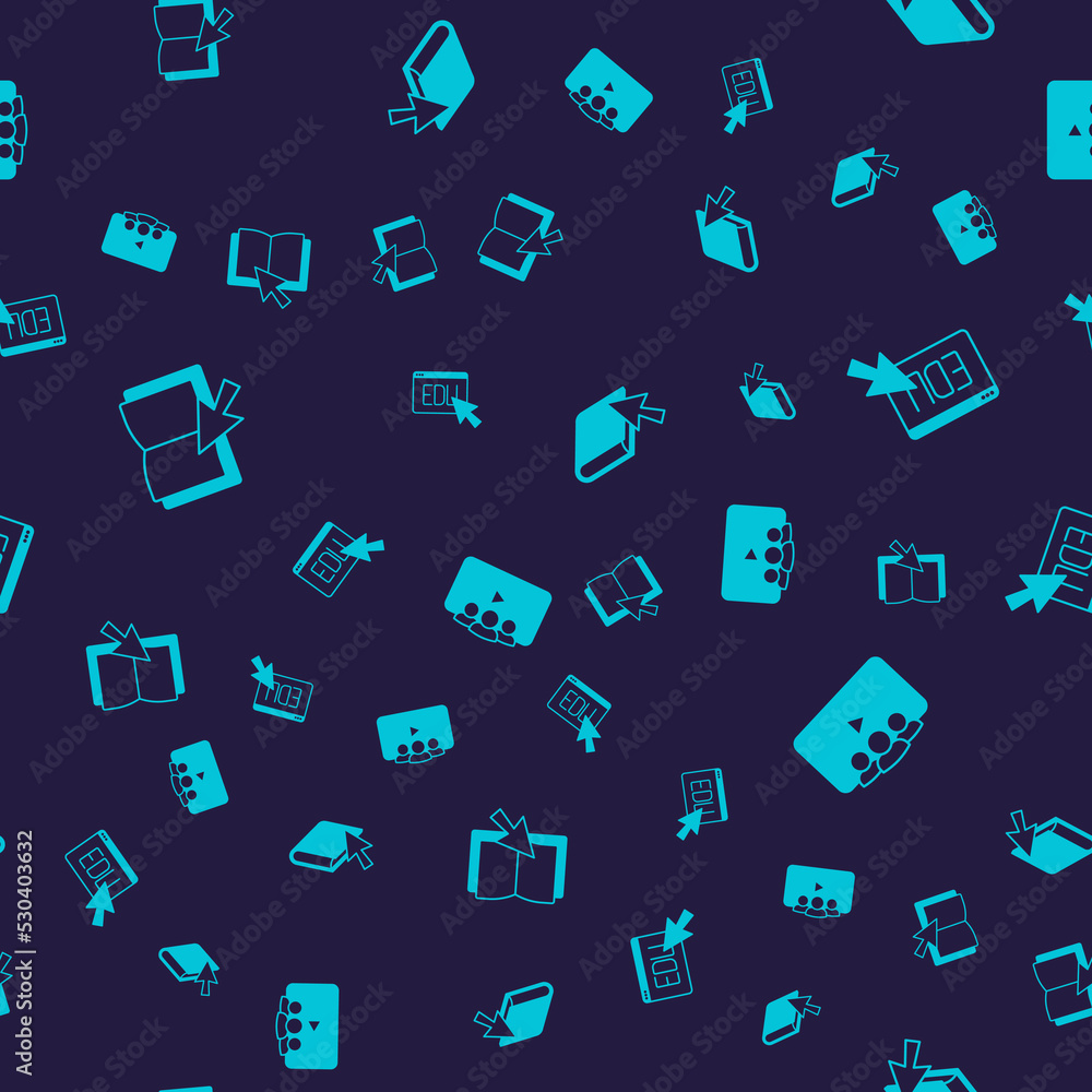Set Online book, education, and class on seamless pattern. Vector