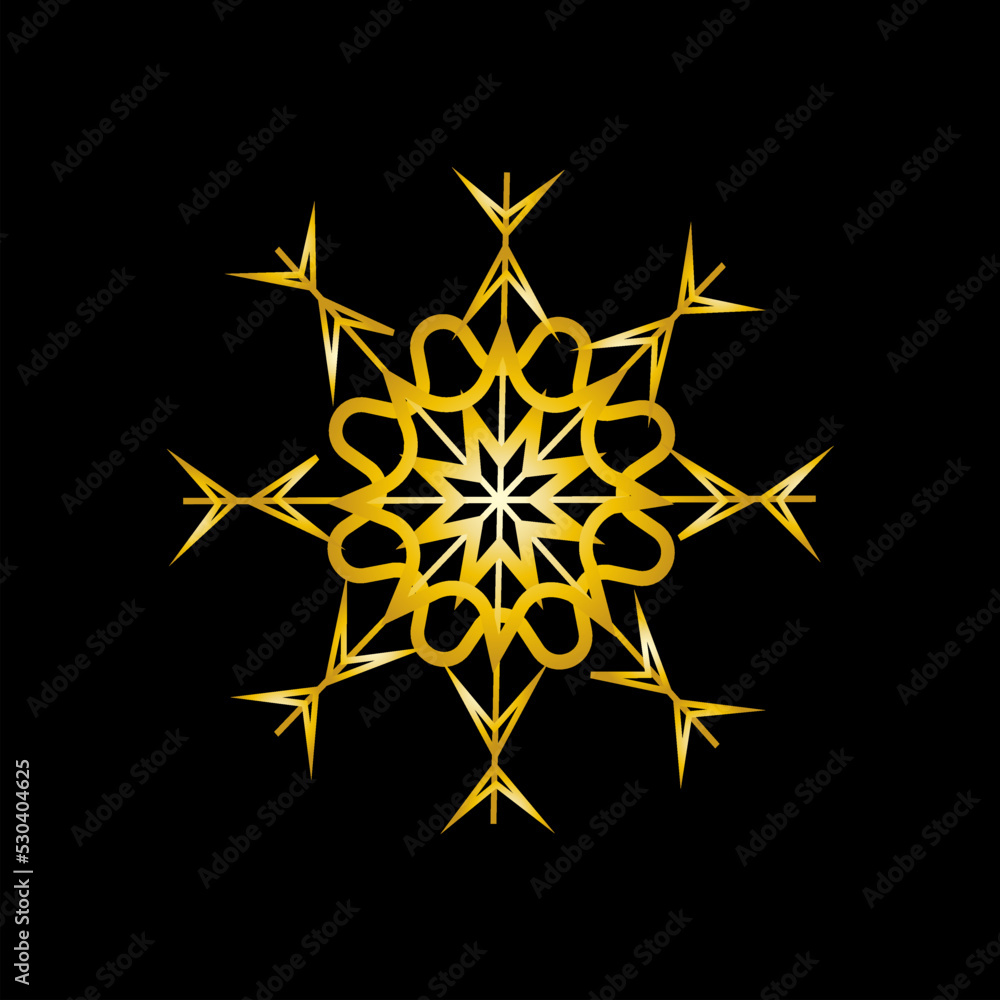 christmas new year golden snowflake on black background christmas new year golden snowflake on black background