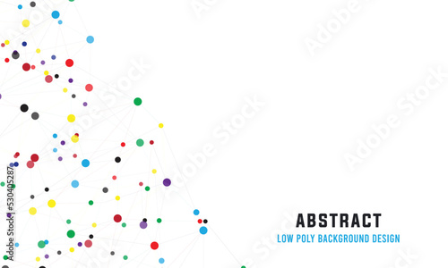 Colorful dot network lines social media white banner background design  Low poly colorful dot background design